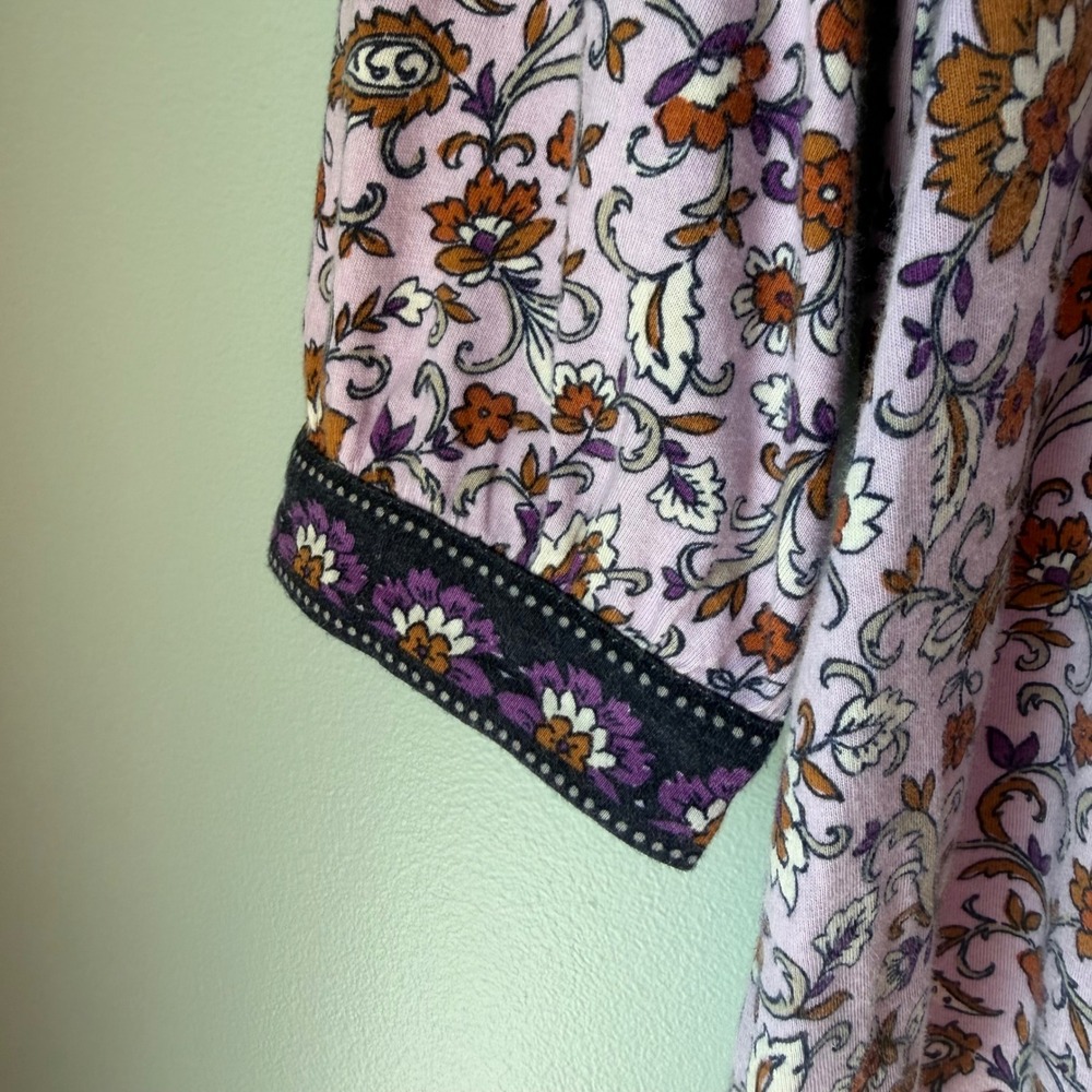J.‎ Jill Petite Floral Paisley Print Top Peasant Boho Pink Purple 3/4 Sleeve XSP - Picture 7 of 14